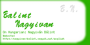balint nagyivan business card