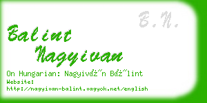 balint nagyivan business card